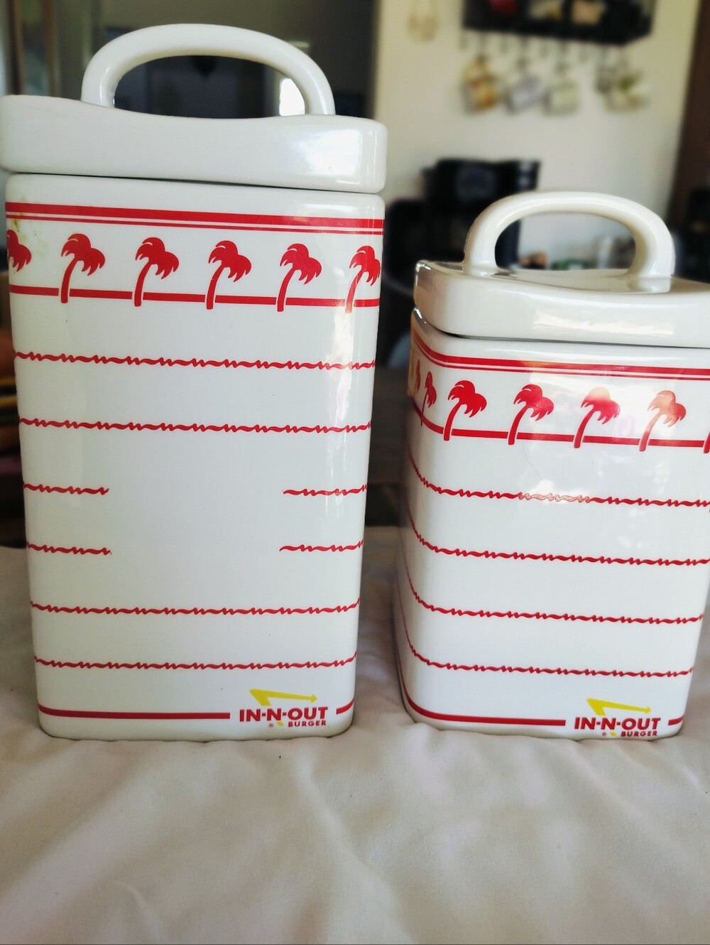Rare In-N-Out Burger Employee Exclusive Ceramic Canister Set (2 Jars) - Limited